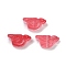 Transparent Glass Beads, Bird, Baking Paint, Crimson, 10x20x8mm, Hole: 1.2mm