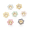 Brass Bead Caps, with Enamel, Flower, Golden, Mixed Color, 11~12x4mm, Hole: 1.6mm, Inner Diameter: 4mm