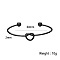 Stylish Knot Stainless Steel Cuff Bangles, Versatile Design for Men and Women, Gunmetal, Inner Diameter: 2-3/8 inch(6cm)