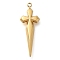 304 Stainless Steel Pendants, Cross Charm, Real 14K Gold Plated, 21.5x8x2mm, Hole: 1.2mm