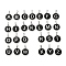 304 Stainless Steel Pendants, with Acrylic, Flat Round with Letter, Stainless Steel Color, Letter A~Z, 18x16x1.5mm, Hole: 3x6mm