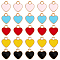 100Pcs 5 Colors Alloy Enamel Charms, Heart, Light Gold, Mixed Color, 12x10x2mm, Hole: 2mm, 20pcs/color