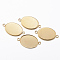 Ion Plating(IP) 304 Stainless Steel Cabochon Connector Settings, Plain Edge Bezel Cups, Oval, Golden, Tray: 18.5x13.5mm, 24.5x14x1.5mm, Hole: 2mm