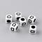 Opaque Acrylic Beads, Letter Style, Cube, Letter.D, 6x6x6mm, Hole: 3mm, about 3000pcs/500g