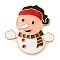 Christmas Theme Enamel Pins, Golden Alloy Brooches for Backpack Clothes, Snowman, 37x36mm