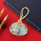 Flower Embroidery Silk & Satin Drawstring Sachet Bags with Tassel, for Jewelry, Light Cyan, 10x8.5cm