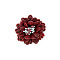 Non-Woven Fabric Flowers,  with Glitter Powder, for DIY Headbands Flower, Clothing, Shoes, Hats Accessories, Dark Red, 40x45x20mm