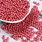 Glass Seed Beads, Opaque Colours Luster, Peanut, FireBrick, 5~6x2.5~3x3~3.5mm, Hole: 1~1.2mm, about 5000pcs/pound