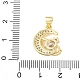 Латунные микро проложить кубического циркония подвески KK-D357-16C-G-3