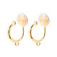Серьги-клипсы из латуни с микропаве из кубического циркония KK-N261-122C-G-1