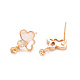 Серьги из латуни с микропейвом и прозрачным фианитом KK-T062-220G-NF-2