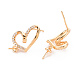 Серьги из латуни с микропейвом и прозрачным фианитом KK-T062-231G-NF-2