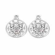 Латунные микропаве прозрачные подвески с фианитом KK-S356-766B