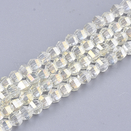 Стеклянные бусины с гальваническим покрытием  EGLA-S176-07B-B05-1
