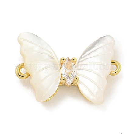 Подвески-бабочки из латуни с прозрачным кубическим цирконием KK-Q820-38G-1