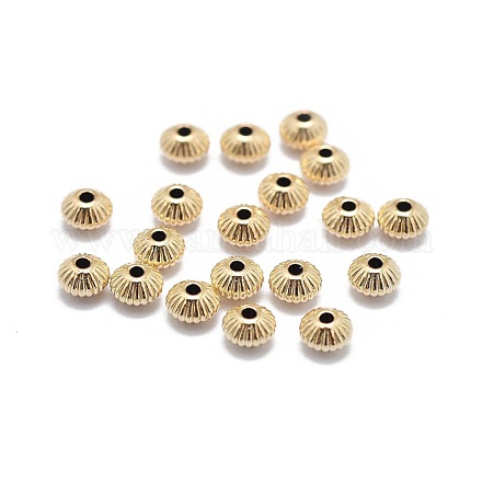 Гофрированные шарики из желтого золота KK-L183-031G-1