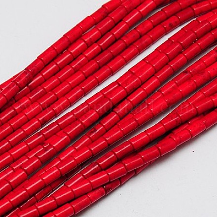 Синтетических нитей бирюзовые бусы TURQ-G120-6x13mm-07-1
