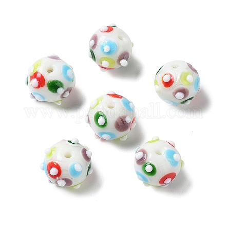 Ручной работы ухабистым Шарики Lampwork LAMP-F022-03H-1