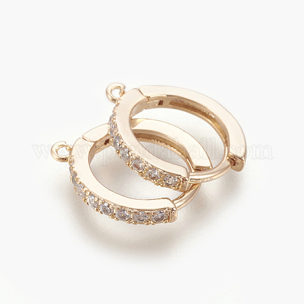 Латунные серьги-кольца из микро-паве с фианитами KK-O112-13LG-1
