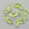 Transparent Handmade Lampwork Beads, Leaf, Green Yellow, 6.5x14x5mm, Hole: 1mm