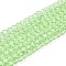 Glass Beads Strands, Faceted, Rondelle, Pale Green, 2.9~3.3x2mm, Hole: 0.8mm, about 144~150pcs/strand, 35~37cm