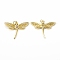 Brass Micro Pave Cubic Zirconia Pendants, Cadmium Free & Nickel Free & Lead Free, with Jump Ring, Dragonfly Charms, Golden, 23x30x3mm, Hole: 3mm