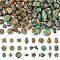 PandaHall 100G 2 Colors Opaque Acrylic Beads, Golden Metal Enlaced, Mixed Shapes, Mixed Color, 10.5~20x7~20x5~9mm, Hole: 1.2~2mm, 50g/color, 46pcs/50g