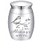Alloy Cremation Urn Kit, with Disposable Flatware Spoons, Silver Polishing Cloth, Velvet Packing Pouches, Bird Pattern, 40.5x30mm, 1pc