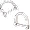 2Pcs 304 Stainless Steel D-Ring Anchor Shackle Clasps, Stainless Steel Color, 17.5x18.5x6mm