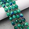 Natural White Jade Beads Strands, Dyed, Faceted, Rice-shaped, with Seed Beads, Green, 9.5x7.5~8mm, Hole: 1mm, about 34pcs/strand, 15.08''(38.3cm)