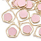 Alloy Enamel Pendants, Light Gold, Pink, 28x24x2mm, Hole: 1.6mm