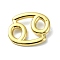 Rack Plating Brass Pendants, Long-Lasting Plated, Lead Free & Cadmium Free, 12 Constellations, Cancer, 14x17x3.5mm, Hole: 1.2mm