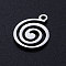 Tarnish Resistant 201 Stainless Steel Filigree Charms, Vortex, Stainless Steel Color, 15x11.5x1mm, Hole: 1.5mm