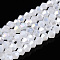 Imitation Jade Electroplate Glass Beads Strands, AB Color Plated, Faceted, Bicone, Snow, 2.9~3.3x2.5mm, Hole: 0.7mm, about 135~140pcs/strand, 38~40cm