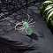 Natural Gemstone Finger Rings, Spider, Silver, US Size 7 3/4~8 1/2(17.9~18.5mm)