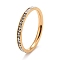 304 Stainless Steel Rhinestone Rings, Golden, US Size 7(17.3mm)
