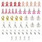 Awareness Ribbon Theme 50Pcs 9 Style Alloy Enamel Pendants & Awareness Ribbon Theme, Mixed Color, 14~23.5x7.5~16x1~4mm, Hole: 1.5~2mm