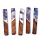 Transparent Resin & Walnut Wood Big Pendants, Rectangle Charms, Slate Blue, 51.5x7.5x3mm, Hole: 1.8mm