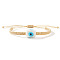 Lampwork Bead Braided Bead Bracelets, Adjustable  Synthetic Fiber Braided Bracelets for Men Women, Column with Evil Eye, Antique White, Inner Diameter: 11 inch(28cm)