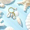 Iron & Brass Keychain, with  Spiral Shell, Ocean Theme, Golden, 99mm