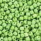 Frosted Opaque Glass Seed Beads, Round, Lawn Green, 4~5x2.5~5mm, Hole: 1mm, about 4500pcs/bag, 440~450g/bag