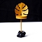 Metal Candle Holders, with Natural Obisidian Basements, Leaf, 170x70mm