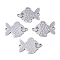 201 Stainless Steel Links connectors, Laser Cut Links, Goldfish, Stainless Steel Color, 13.5x18x1mm, Hole: 1.4mm