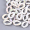Acrylic Imitation Pearl Linking Rings, Quick Link Connectors, For Jewelry Chains Making, AB Color, Twist, Seashell Color, 29x20.5x6mm