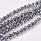 Electroplate Non-magnetic Synthetic Hematite Beads Strands, Faceted, Round, Grade AAAA, Platinum Plated, 4mm, Hole: 1mm, about 100pcs/strand, 16 inch
