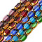 Electroplate Glass Beads Strands, Edge Plated, Oval, Mixed Color, 7x4.5x4mm, Hole: 0.8mm, about 50pcs/strand, 13.07~13.15 inch(33.2~33.4cm)