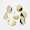 Brass Stud Earring Findings, with Loop, Long-Lasting Plated, Real 18K Gold Plated, Nickel Free, Oval, 22.5x19mm, Hole: 2.5mm, Pin: 0.5mm