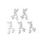 Non-Tarnish 201 Stainless Steel Pendants, Dog, Stainless Steel Color, 24.5x16x1.5mm, Hole: 1.8mm