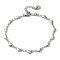 Non-Tarnish 304 Stainless Steel Heart Link Chain Bracelets for Women, Stainless Steel Color, 6-1/2 inch(16.5cm)