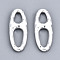 Rack Plating Alloy Links Connectors, Cadmium Free & Lead Free, Oval, Silver, 29.5x11x2.5mm, Hole: 5mm